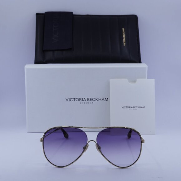 Victoria Beckham VB133S 710 Aviator Sunglasses – Gold/Purple Gradient - Picture 4 of 12
